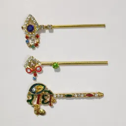 Kanha/krishna ji bansuri small size Pack of 3 Deity Ornament-image-69
