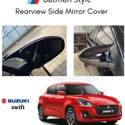 Maruti Suzuki Batman-side-mirror-swift18-black_ Plastic Car Mirror Cover-image-50