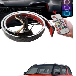 Carbon Fibre LED Rear Spoiler with Remote Control for Car Trunk Universal Exterior Car LED Tail Light Strip fit for Roof, Wing, Brake Light, Turn Signal Light Spoiler Lip Kit m124 Car Fancy Lights-image-79
