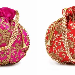Women Red, Pink Potli-image-42