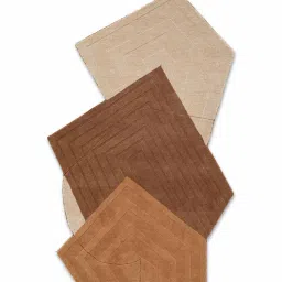 obeetee Rust Abstract Wool and Cotton 5 ft x 8 ft Hand tufted Carpet-picture-28