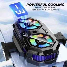 RANZZER 9 Degrees Lowest Gaming Phone Cooler with Temperature Display for Mobile Gaming Cooling Pad image 2