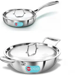 Hawkins Pro Frying Pan (PSF22S),Deep Fry Pan Kadhai (PSK35S) with SS Lid Fry Pan 24 cm, 29 cm diameter with Lid 2.2 L, 3.5 L capacity-16