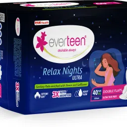 XXL Relax Nights Ultra Thin 40 Sanitary Pads with Menstrual Cramp Roll-On 1 Pack Sanitary Pad-7