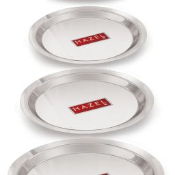 Stainless Steel Lid Tope Cover Plates Ciba of Multiple Sizes For Vessels Kadhai With Handle Knob Cookware Utensil, (Size 16.8cm to 21.1 cm) Set of 4 Lids, Silver 6.61 inch, 7.4 inch, 7.87 inch, 8.3 inch Lid Set-1