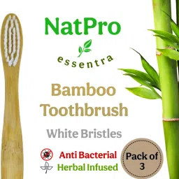 Bamboo toothbrush 3 pcs Herbally infused anti bacterial with white bristles Soft Toothbrush-image-12