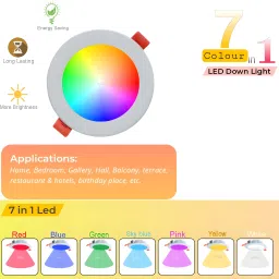 mvl Maxa 10-Watts 7-in-1 Round Led Conceal Down Pack of 6 Ceiling Light Ceiling Lamp image 2