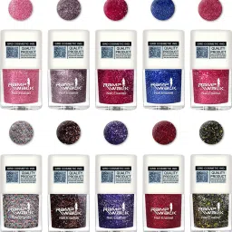 High Gloss Glitter Nail Polish Quick Dry & Long Lasting 5 ml each Silver,Deep Red Green,Blue,Royal Blue,Muave,Copper,Red,Light Pink,Pink-image-6
