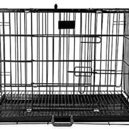 18Inch Single-Door Folding Metal Cage with Removable Tray for Pets & Dogs Hard Crate Pet Crate-image-8