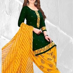 Unstitched Crepe Salwar Suit Material Printed-image-76