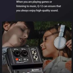 dawnrays Q12 2 Channel Audio Mixer Mini Usb Audio Interface for Recording ,48V Powered Digital Sound Mixer image 5