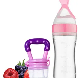 Baby Bottle Toddler Silicone Squeeze Feeding Spoon Milk And Fruit Teether and Feeder-18