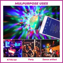 wrader Multicolor USB Operate Plug & Play Disco Projection Light USB LED Light for Home Single Disco Ball image 4