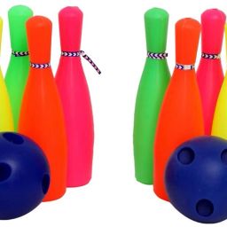 tirth Bowling Toy Plastic Set with 6 Bottles and 2 Balls Game image 3