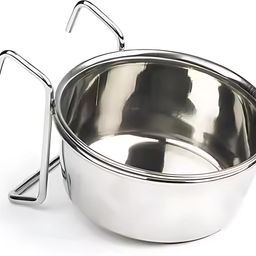 Hanging Food and Water Bowl for Parrots, Sparrows PACK 1 SMALL Stainless Steel Pet Bowl-image-45