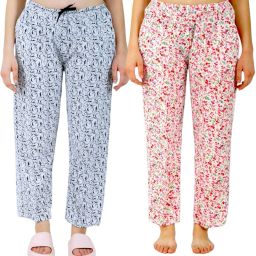 Pack of 2 Daily wear, Pure Cotton Long Lasting Elegant pajama Women Pyjama-28