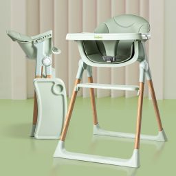 Foldable Baby Booster Feeding High Chair for Kids with Adjustable Tray, Footrest-image-16