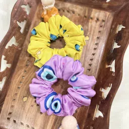 cotton fabric scrunchies Rubber Band-picture-23