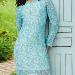DressBerry Endearing Abstract Printed Soft Mesh Sheath Mini Dress-image-49