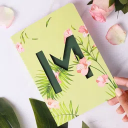Doodle Green & Black Initial M Monogram Printed Soft Bound Diary-41