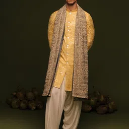 KALPRAAG Men Floral Embroidered Regular Thread Work Kurta with Patiala & With Dupatta-34