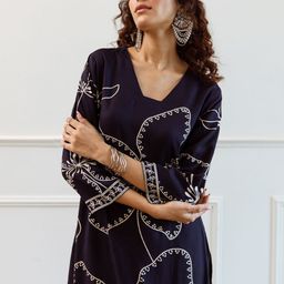 Indo Era Women Floral Embroidered Regular Sequinned Kurta with Trousers-53