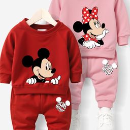 x2o Infants Set of 2 Mickey & Minnie Graphic Printed Sweatshirt With Joggers-15