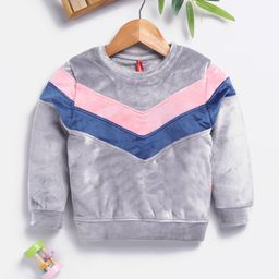 Here&Now X Game Begins Girls Shearing Fleece Striped Sweatshirt-image-45