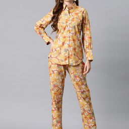 Readiprint Fashions Women Pure Cotton Floral Printed Shirt & Trouser Co-ord Set-picture-54