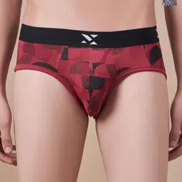 Masch Sports Pack Of 2 Men Mid -Rise Anti-Microbial Basic Briefs BRF-2-PRT-EI-RED-GRY-6