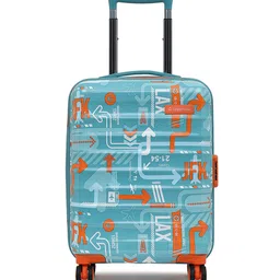 uppercase JFK Printed & Textured Hard Sided Small Trolley Bag-29
