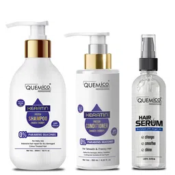 Quemico Professionnel Set Of 3 Keratin Protein Shampoo Conditioner & Hair Serum 500ml-7