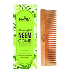 MATRA Professional Neem Wooden Comb for Healthy Hair with Wide Tooth - Brown-5