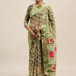 KALINI Green Ethnic Motifs Saree-picture-46