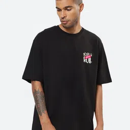 Mad Over Print Typography Printed Cotton Oversized Fit T-shirt-image-82