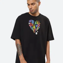 Mad Over Print Typography Printed Cotton Oversized Fit T-shirt-image-84