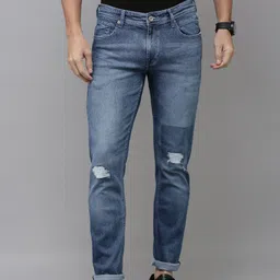 BEAT LONDON by PEPE JEANS Men Tapered Fit Low-Rise Mildly Distressed Stretchable Jeans-image-84
