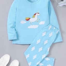 FUNKRAFTS Girls Conversational Printed Pure Cotton Night Suit-9