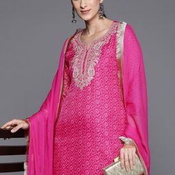 Varanga Women Ethnic Motifs Yoke Design Regular Sequinned Kurta with Trousers & Dupatta-6