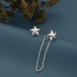 DressBerry Rhodium-Plated 925 Sterling Silver Star Shaped Mismatch Earrings-49