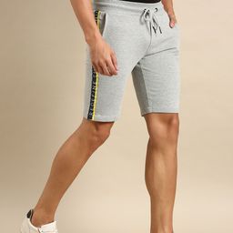 Being Human Men Solid Slim Fit Regular Shorts With Side Taping-image-78