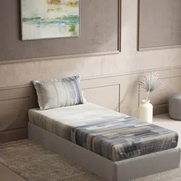 DDecor Blue Abstract Cotton 150 TC Single Bedsheet With 1 Pillow Cover-40