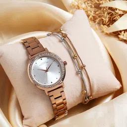 French Connection Textured Round Dial Watch With Bracelet Gift Set-image-15