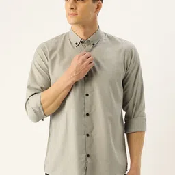 SOJANYA Men Grey Classic Regular Fit Solid Casual Shirt-image-90
