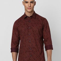 Peter England Casuals Men Maroon Slim Fit Printed Casual Shirt-picture-11