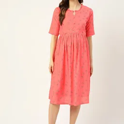 Sweet Dreams Women Pink Floral Printed Maternity Nightdress-24