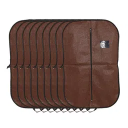 Kuber Industries Unisex Brown Set of 9 Embossed Foldable Suit Organiser-4