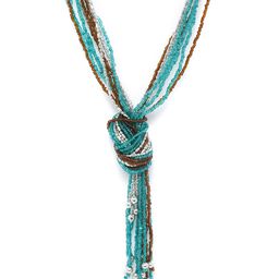 RICHEERA Teal Green & Coffee Brown Silver-Plated Beaded Multi-Stranded Knotted Necklace-22