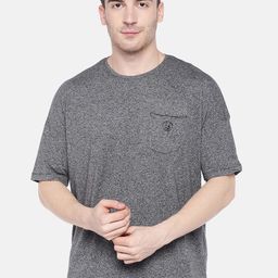 Being Human Clothing Men Grey Melange Solid Round Neck T-shirt-picture-24