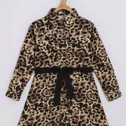 Chuppan chupai Girls Printed Lapel Coller Cuffed Sleeves Shirt Dress-image-26